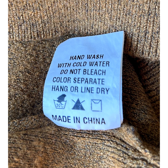 Böhme Puff Sleeve Knit Sweater Camel Tan Balloon Sleeve Stripe Cuff Medium - Picture 7 of 7